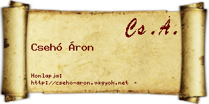 Csehó Áron névjegykártya